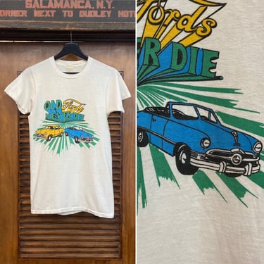 Vintage 1960’s “Old Fords Never Die” Car Club Hot Rod Tee-Shirt, 60’s Tube Tee, Vintage Graphic Tee, Vintage Clothing 