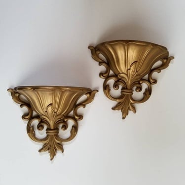 1960s Wall Sconces 2pc Set 60's Wall Hangings 60s Home Decor 