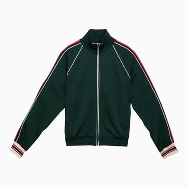 Gucci Bottle Green Jacket In Gg Jacquard Jersey With Zip Men