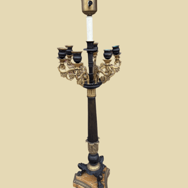 New - Antique 19th Century French Empire Candelabra Lamp