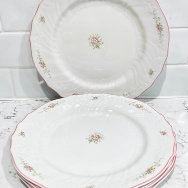 4 Piece The Moselle Collection Royal Doulton Biarritz TC 1143 1983 English Porcelain Plate Ivory Rose 9