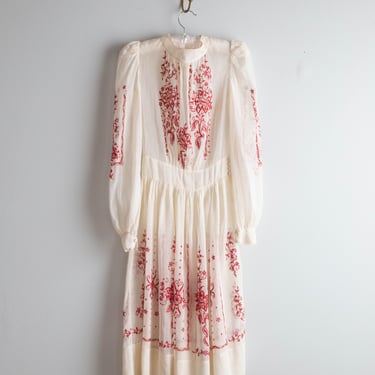 Ethereal 1930's Embroidered Hungarian Dress / XXS