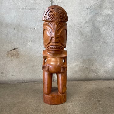 Hand Carved Teak Wood Hawaiian Tiki