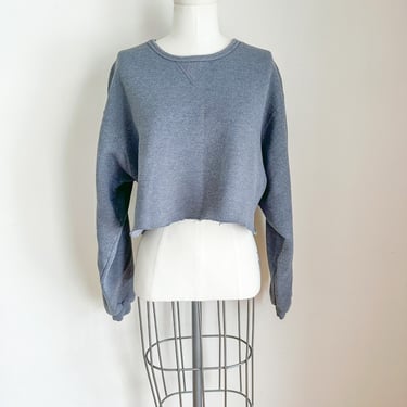 Vintage 2000s Gray Cropped Sweatshirt / S-M 