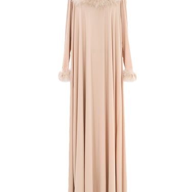 Lilli Diamond Feather Trimmed Jersey Gown