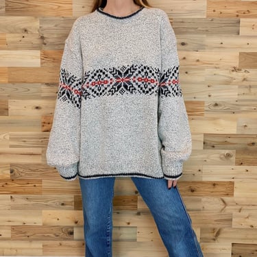 90's Cozy Soft Nordic Pullover Knit Sweater 