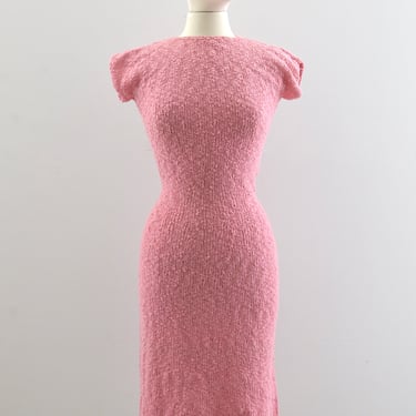 "Sweet September" 1930's 1940's Pink Knit Dress