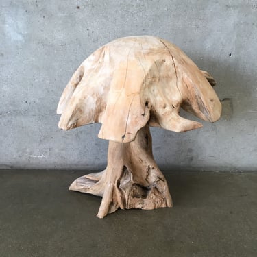 Solid Teak Root Mushroom Sculpture