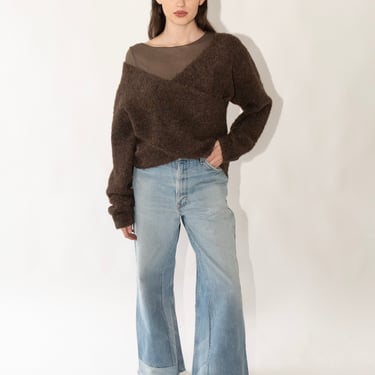 Crossover Sweater in Brown