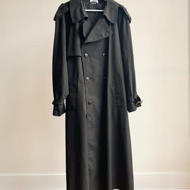 Black Long Belted Trench Coat