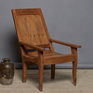 19th Century Teak Colonial Lounge Chair from Sumatra