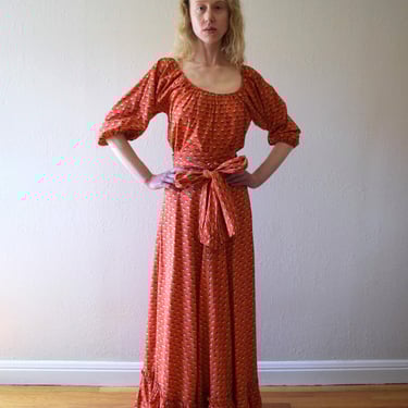1940s Louella Ballerino gown . vintage dress set . size xs 