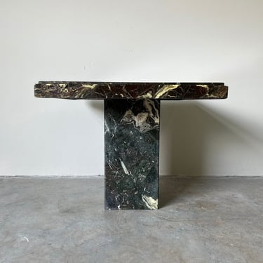 Postmodern Exotic Marble Side Table 