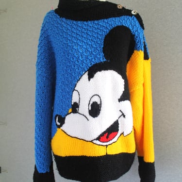 Mickey Mouse -Rare - Circa 1980s - Chunky Knit - Oversized - by Michel Bachos and Colette Nivelle - Paris 