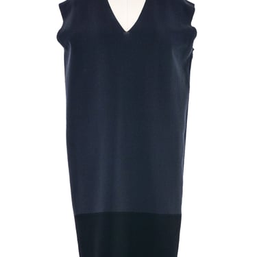 Celine Black and Navy Knit Shift Dress