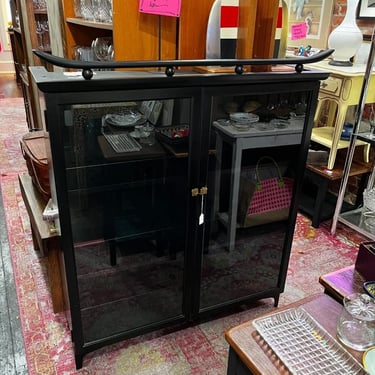 Glass front cabinet with Asian details. Keep those whatnots protected and visible! 41” x 12” x 49” 