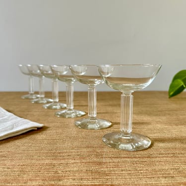 Vintage Libbey Forum Champagne/Tall Sherbet Stemware - Art Deco Style Glasses - Set of 6 