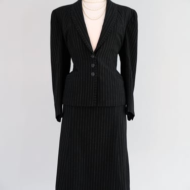 Vintage 1940's Pinstripe Wool Suit Set by Printzess / L