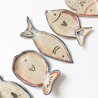 Handpainted Ceramic Fish Dish Medium