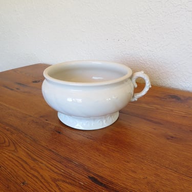 Antique White Ironstone Chamber Pot 