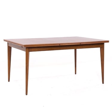 Dux Mid Century Swedish Teak Hidden Leaf Dining Table - mcm 