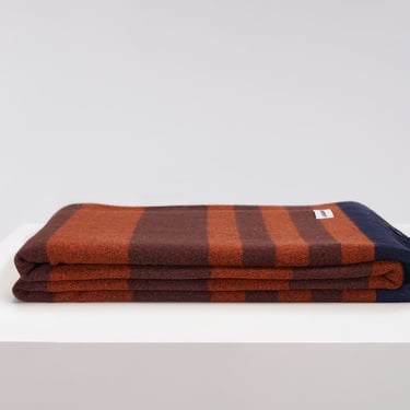 Pure Wool Striped Terracotta Tias Italian Blanket