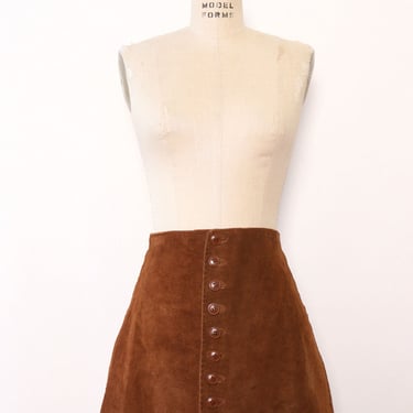 Cinnamon Suede Mini Skirt S