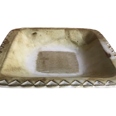 Large Mid-Century Stoneware Pottery Art Platter | Bowl | Dish | Centerpiece | Serving or Decor 