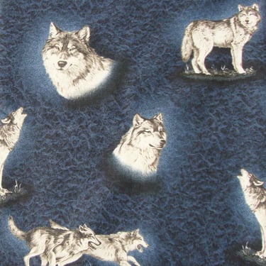 Gray Wolves Fabric Novelty Print Hautman V.I.P Cranston 1 Yd 