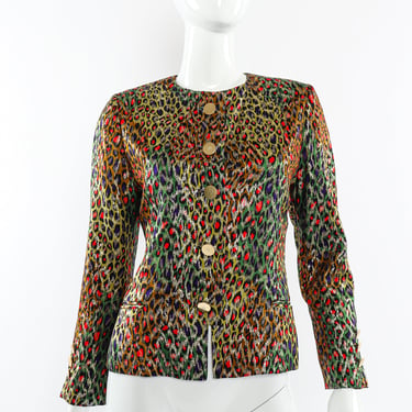 Leopard Print Silk Jacket