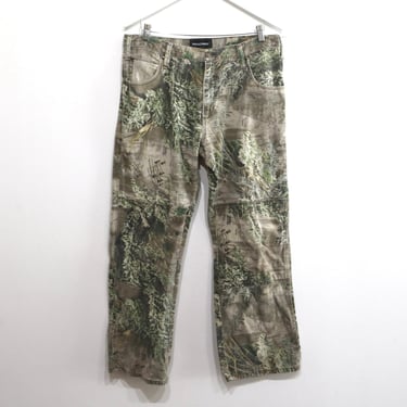 vintage 90s y2k CAMO real tree jean CAMOUFLAGE carhartt style men's work wear PANTS size 36 waist x 28 inseam 