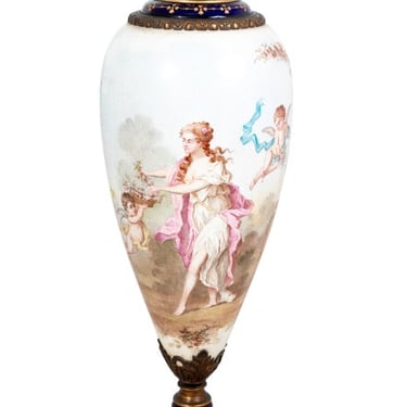 Sevres Blue Ground Porcelain Ovoid Vase