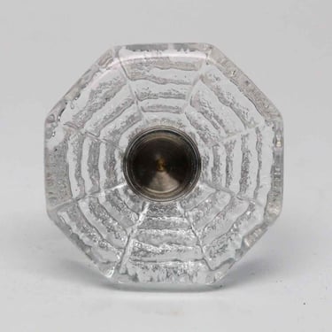 Web Design Glass 1.5 in. Drawer Cabinet Knob with Nickel Plated Bullets