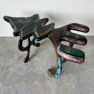 80's Vintage Art Handmade Fish - Shape Floor Sculpture 