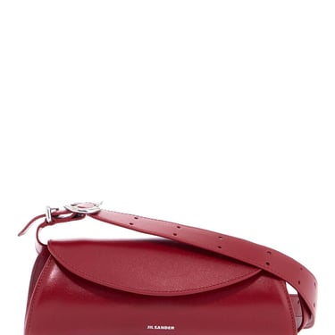 Jil Sander Cedar Red Mini Cannolo Leather Crossbody Bag Women