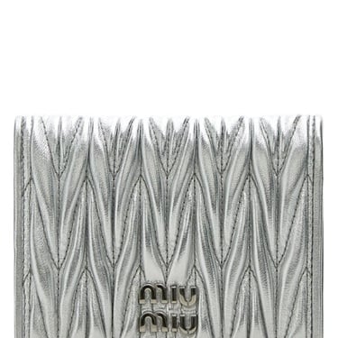 Miu Miu Women Silver Leather Wallet