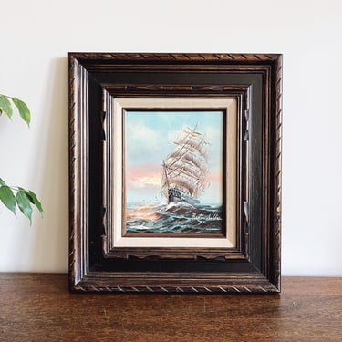 Vintage Original Nautical Oil Painting - Signed by Artist “Preston Willis” 