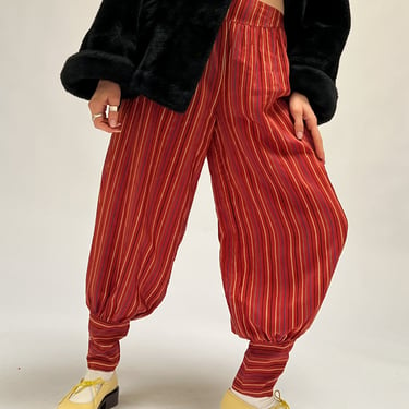Multicolor Pinstripe Rayon Pants (S)