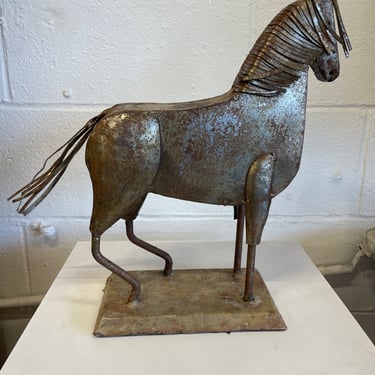 Metal Horse Sculpture by Felguerez