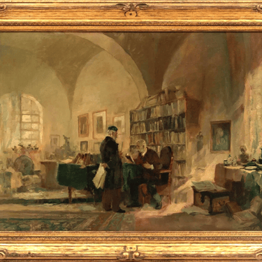Painting, Oil, Antal Anton Peczely, (Hungary, 1891-1963) Interior Scene, H 17''!