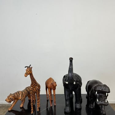 Vintage leather wrapped animal figurines- sold separately 