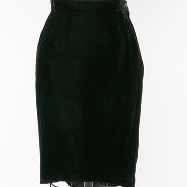 1980s Velvet Skirt Giorgio Armani Designer S / XS 