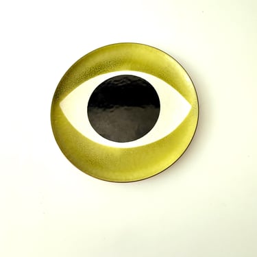 Vintage Eye Motif Enamel Trinket Tray 