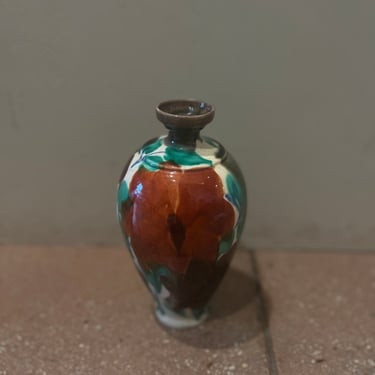Mexican Handpainted Pottery Vase circa 1950