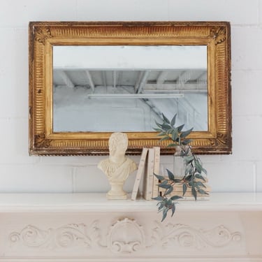antique french wood and plaster gold mirror