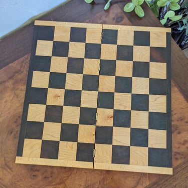 Light and Dark Wood Folding Chess Board 