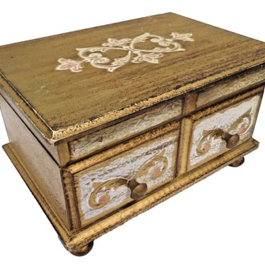 Vintage Italian Florentine Gilt Wood Jewelry Box & Music Box - Gold Dr. Zhivago 