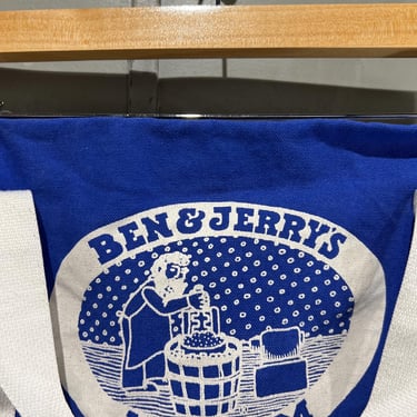 90s Canvas Ben & Jerry's Ice cream bag duffle beach bag blue and white 