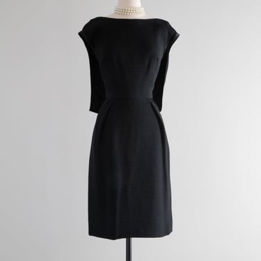 Sublime Demi Couture 1950's Little Black Dress By Paul Whitney / Small