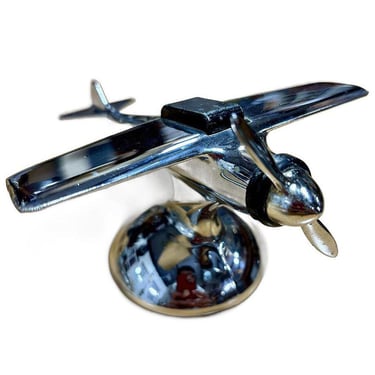 Art Deco Chrome Propeller Airplane Table Lighter by Hamilton 